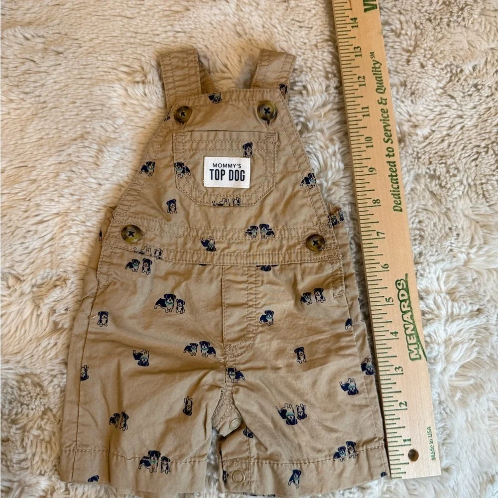 Carter's Beige Overalls with Dog Print
